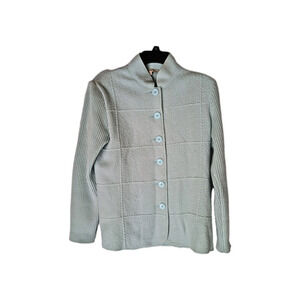 CLODAGH GALLAGHER Women's Blue-Green Wool Sweater Size 12